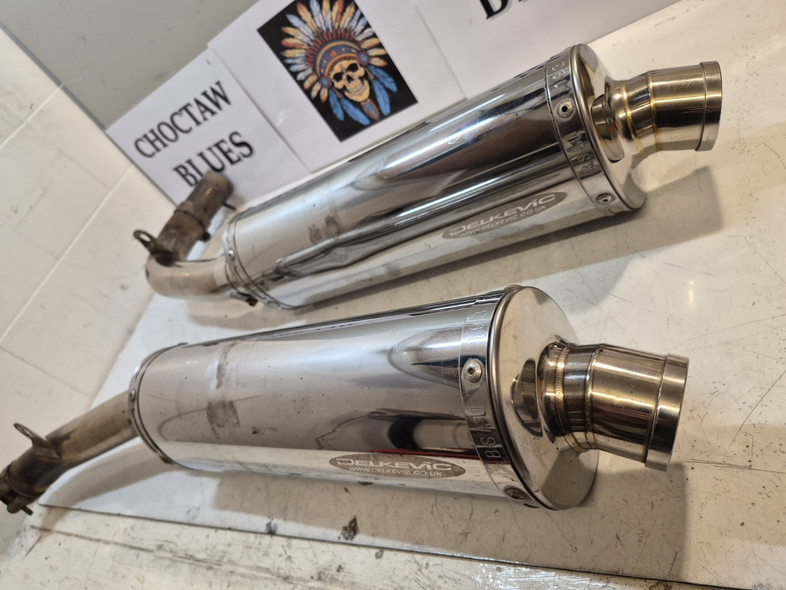 Honda VTR 1000 Firestorm Exhaust End Cans, Pair,  Delkevic