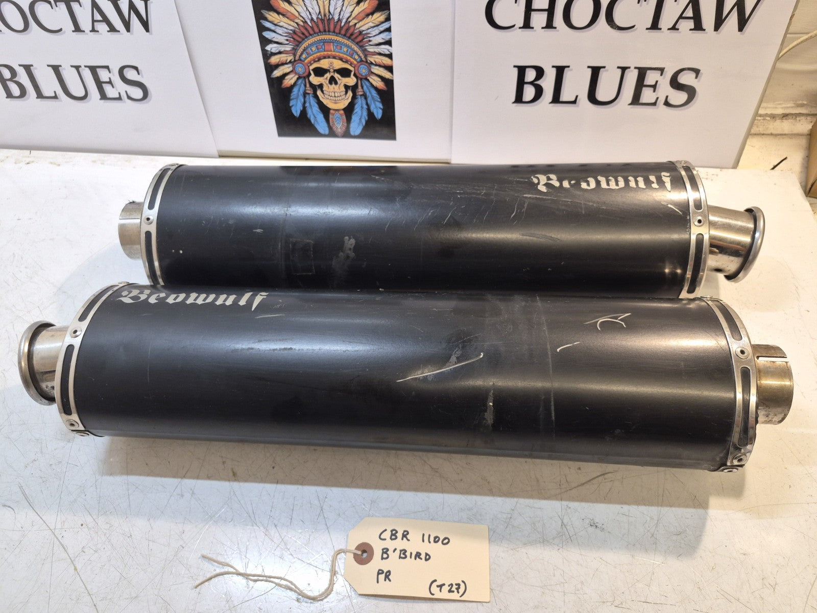 Honda CBR 1100 Blackbird Exhaust End Cans, Pair, Beowulf