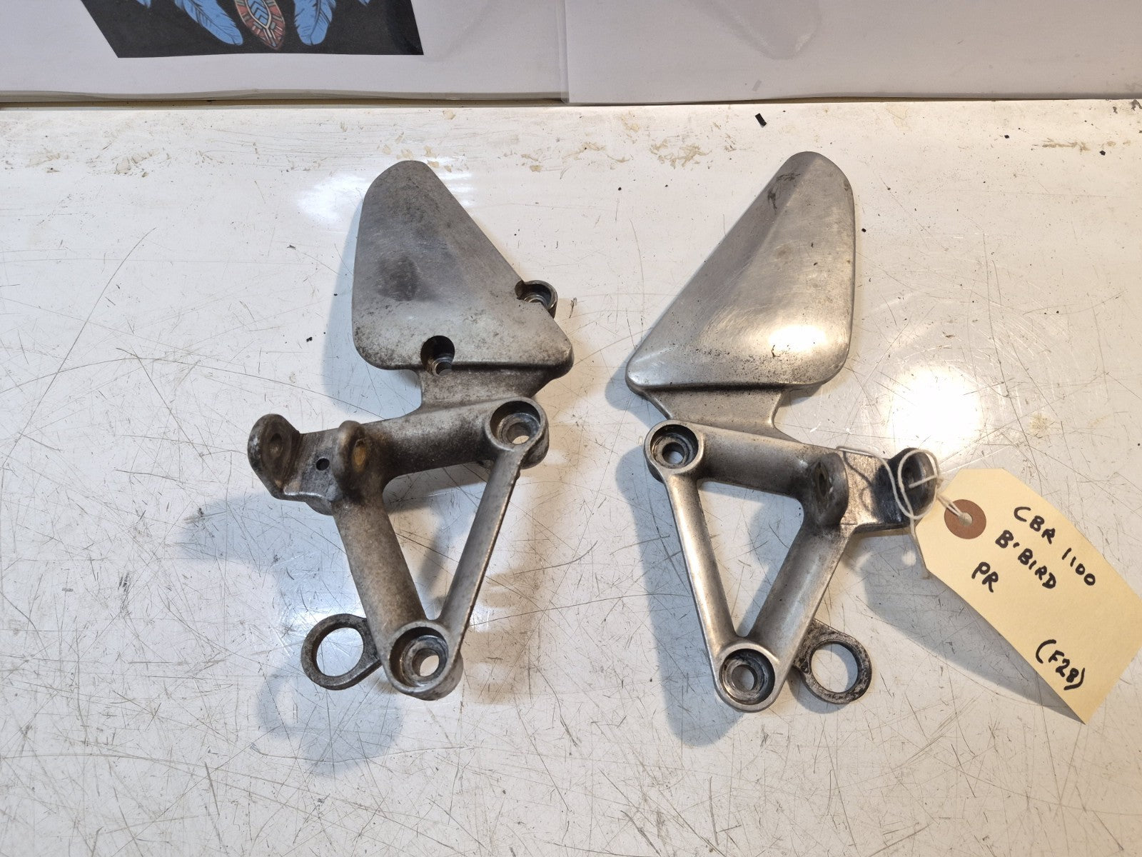 Honda CBR 1100 Blackbird Front Peg Hangers, Pair