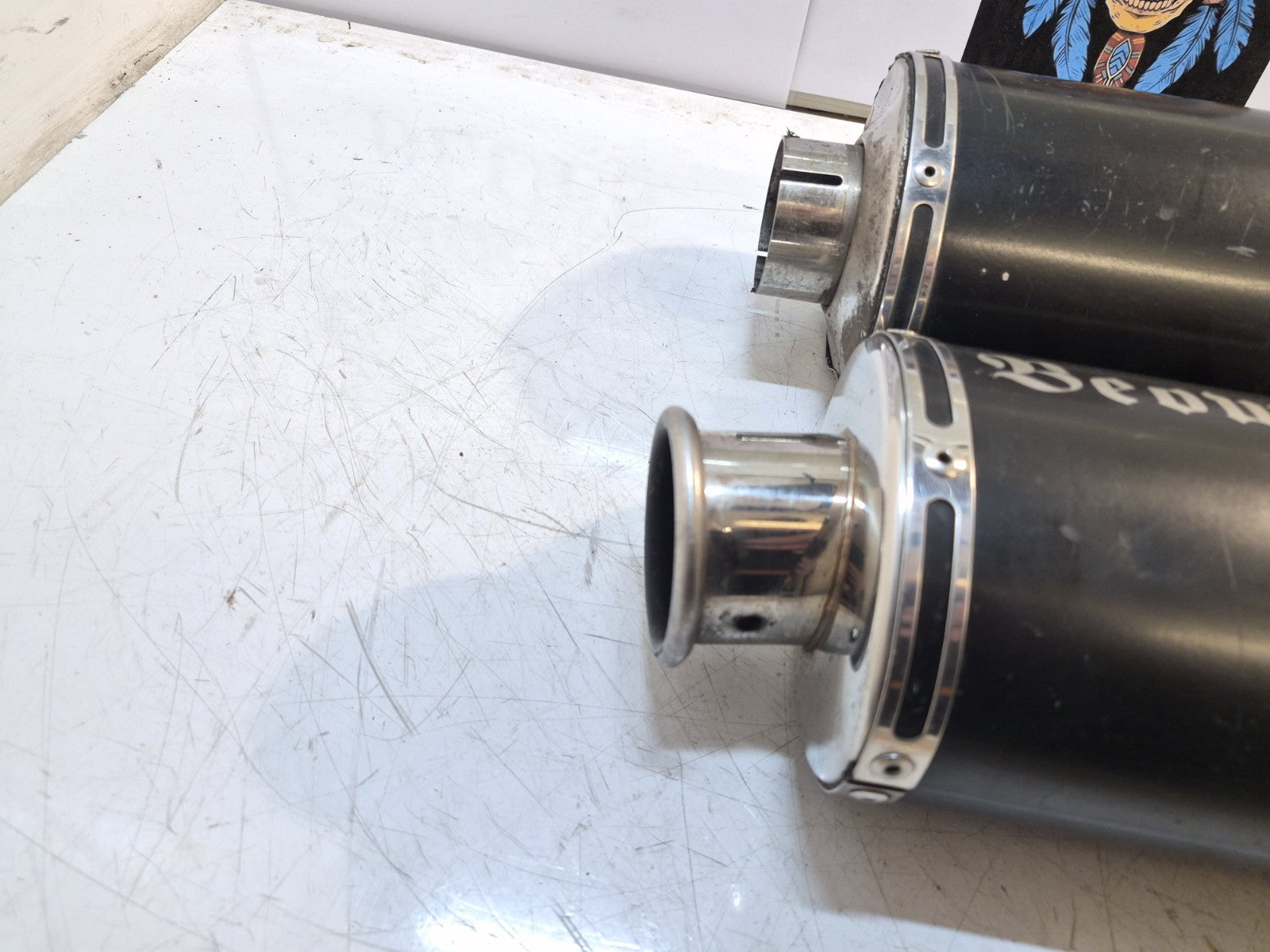 Honda CBR 1100 Blackbird Exhaust End Cans, Pair, Beowulf