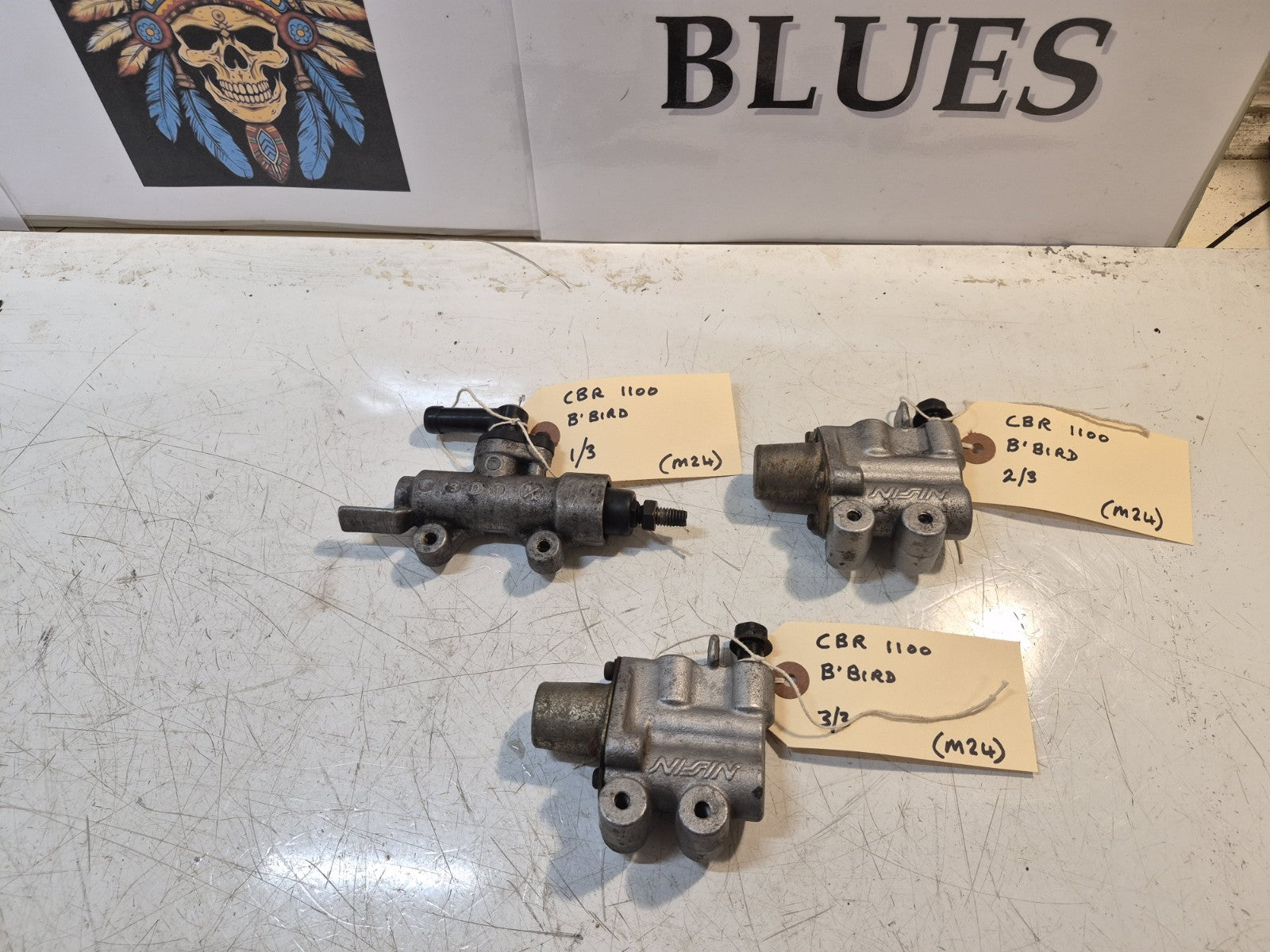 Honda CBR 1100 Blackbird Rear Brake Master Cylinder And 2x Brake Unions