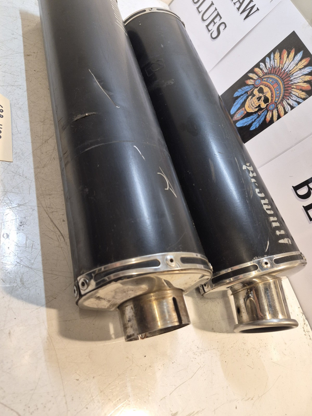 Honda CBR 1100 Blackbird Exhaust End Cans, Pair, Beowulf