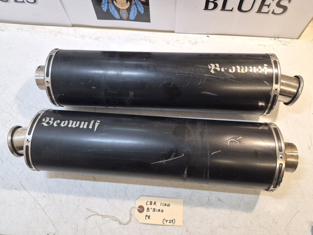Honda CBR 1100 Blackbird Exhaust End Cans, Pair, Beowulf