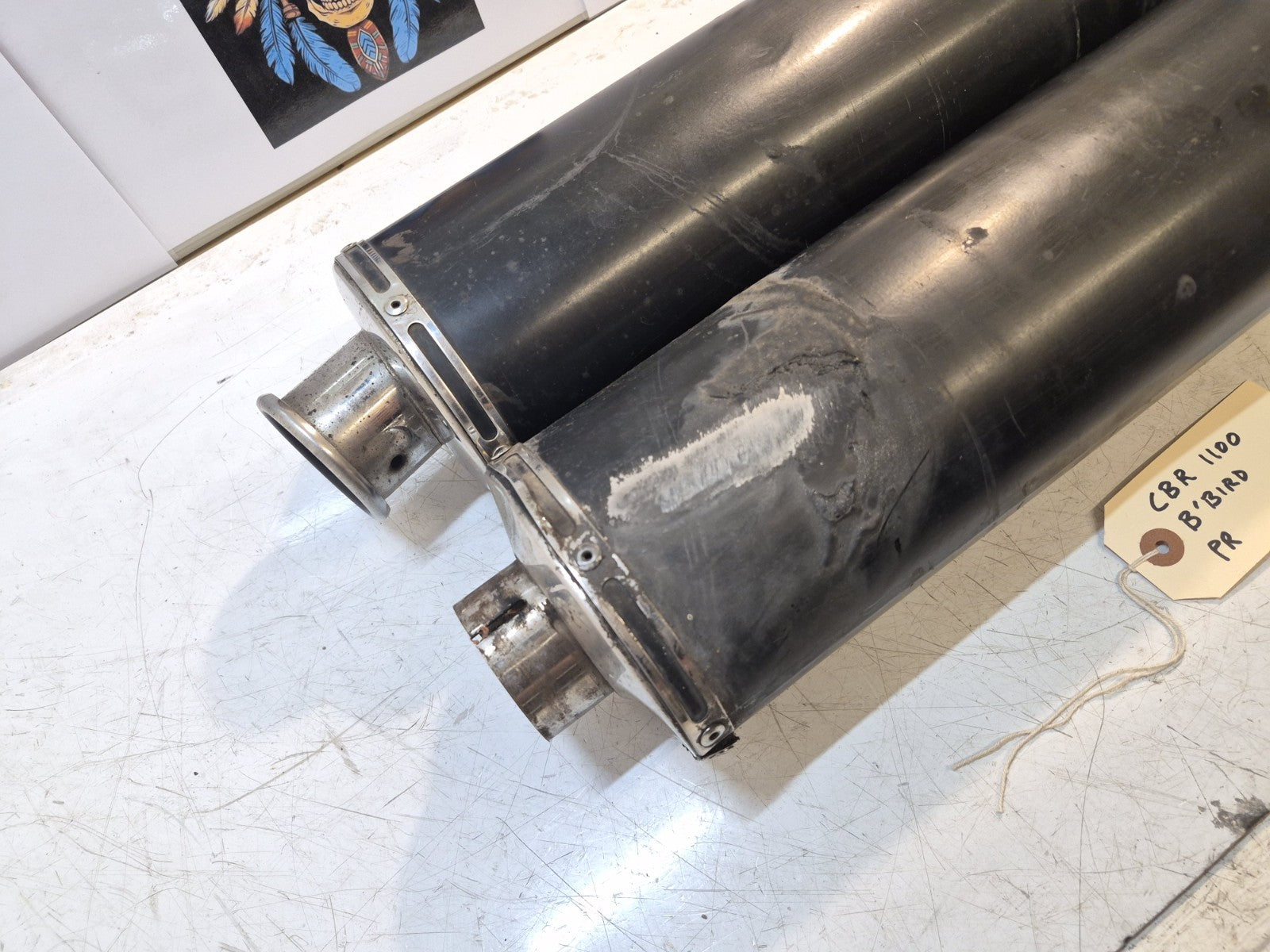 Honda CBR 1100 Blackbird Exhaust End Cans, Pair, Beowulf